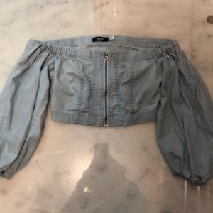 Strapless jean top